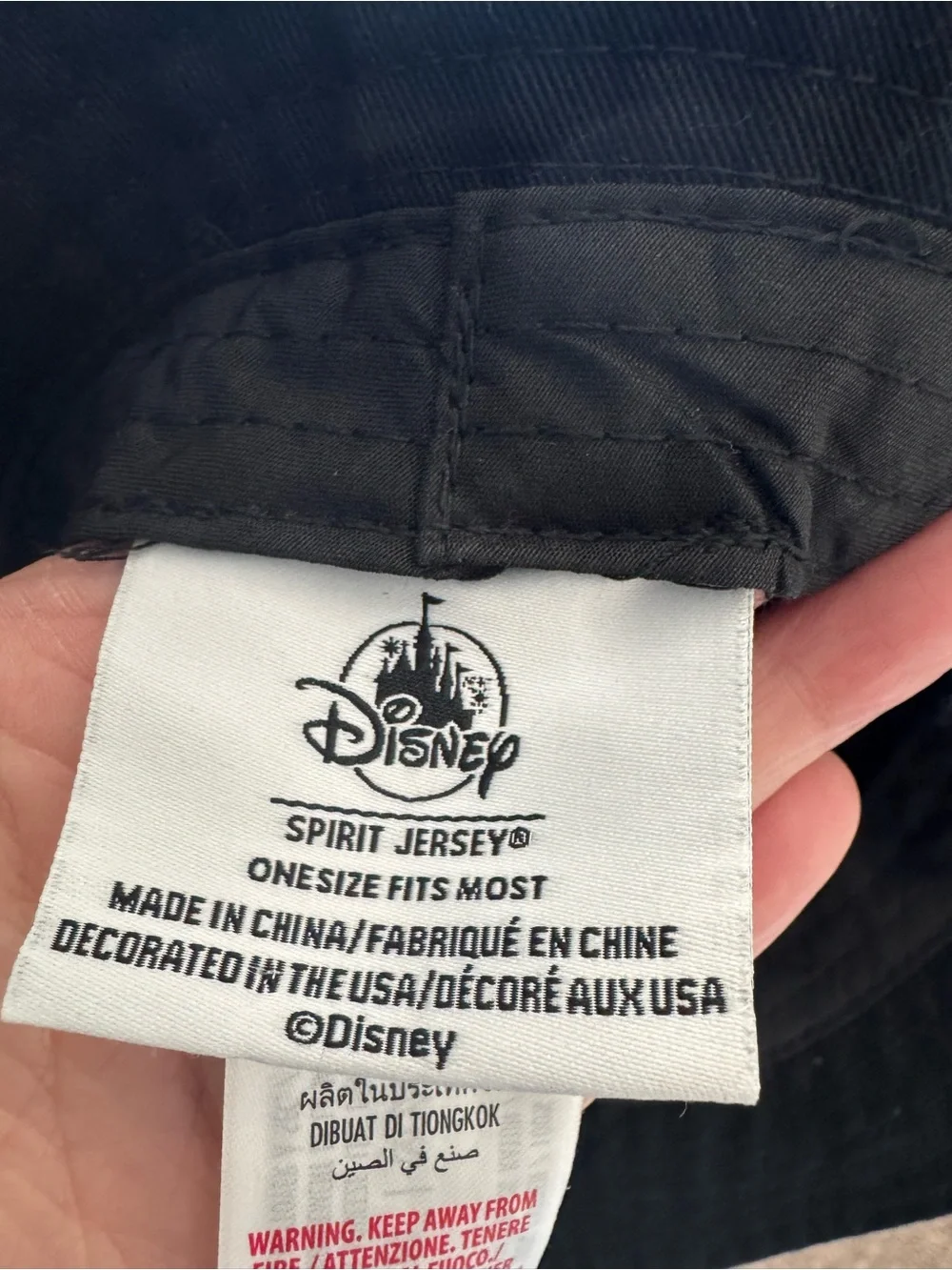Disney Disneyland Resort Spirit Jersey Black Bucket Hat Adult One Size Sporty